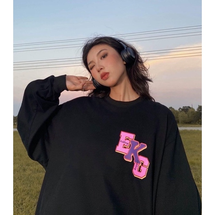 Áo swt EKG chữ hồng TTA977