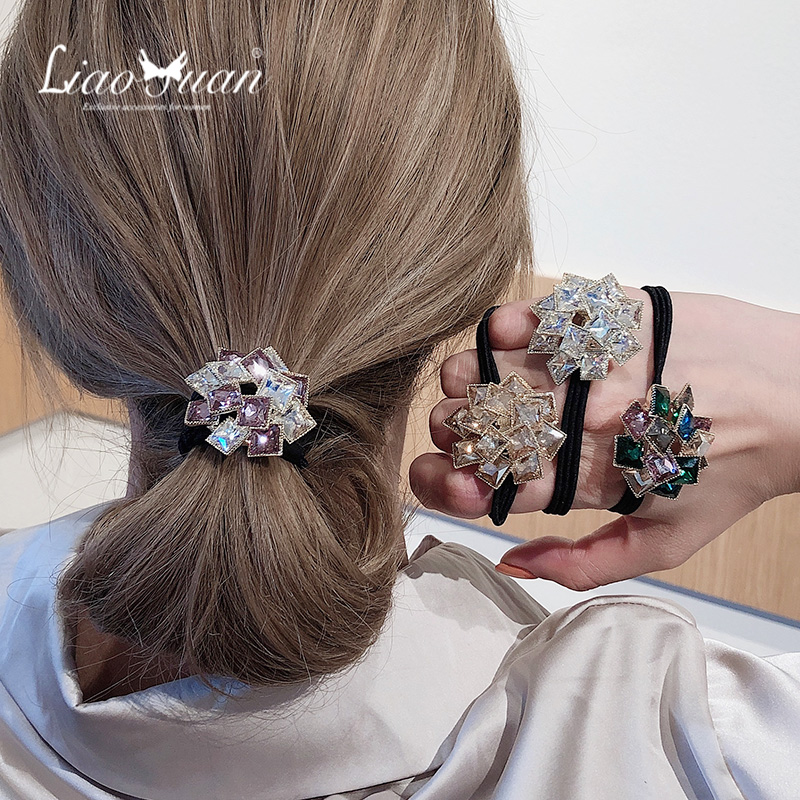 Dây buộc tóc phối đá trang trí sang trọng thời trang cho nữ