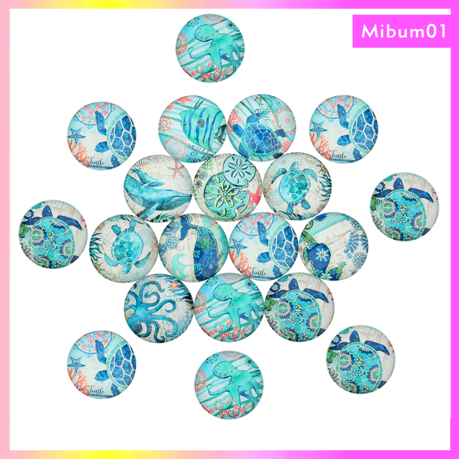 20Pieces Glass Ocean Fish Flatback Scrapbooking Dome For Crafts  Accessories