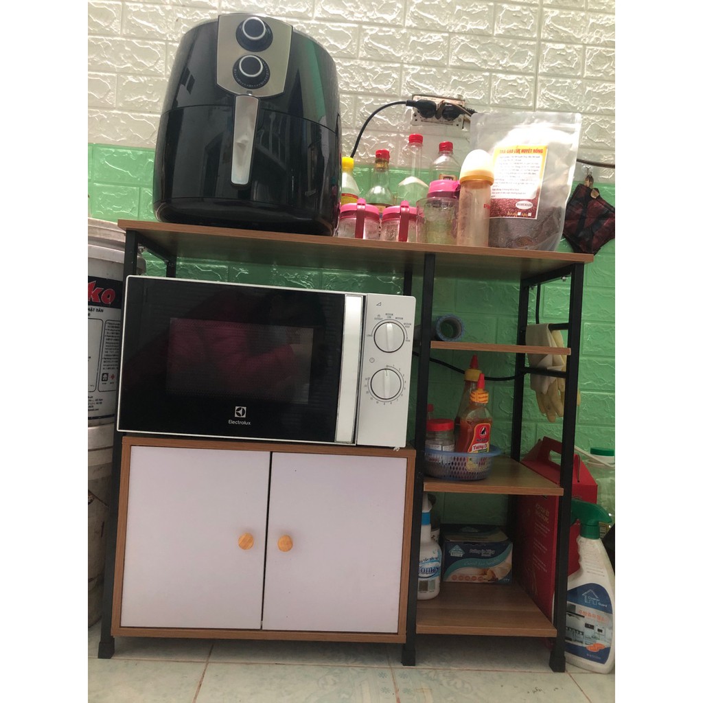Kệ Lò Vi Sóng 4 Tầng Gỗ MDF Chất Lượng Cao Khung Sắt Sơn Tĩnh Điện | BigBuy360 - bigbuy360.vn