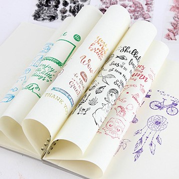 Mực in con dấu gỗ màu đơn sắc tiện dụng hình chữ nhật trang trí bullet journal