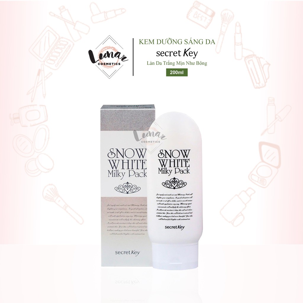Kem Ủ Dưỡng Sáng Da Toàn Thân Secret Key Snow White Milky Pack 200ml - Make Up Body Snow White