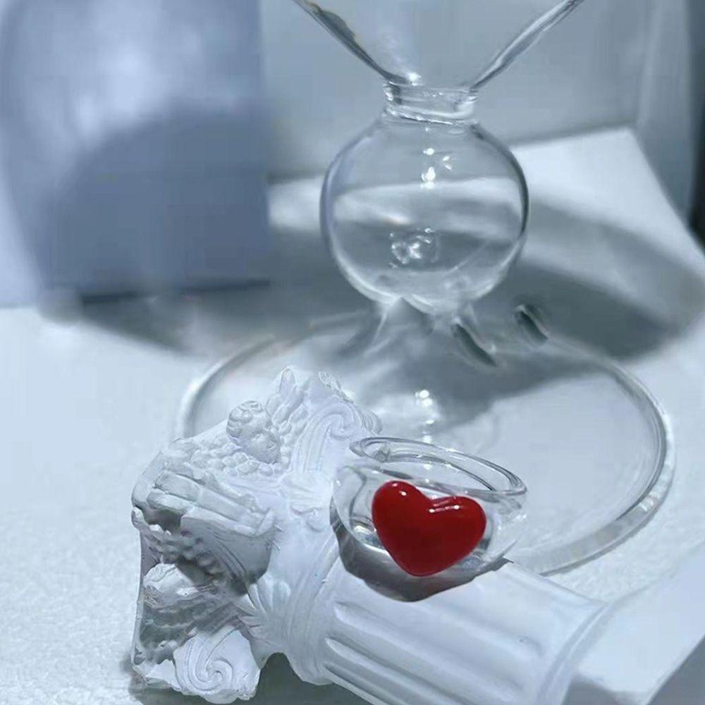 Nhẫn Nhựa Resin Hình Trái Tim Phong Cách Vintage Thời Trang 2Lip Cho Nữ