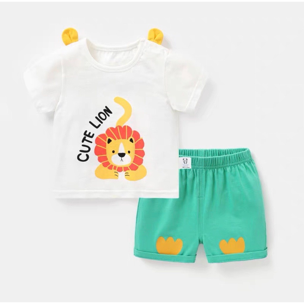 Bộ Quần Áo Cộc Tay Hình Thú Ngộ Nghĩnh Chất Thun Lạnh Cho Bé Trai Bé Gái Từ 5Kg Đến 28Kg Thời Trang Trẻ Em Ken Store