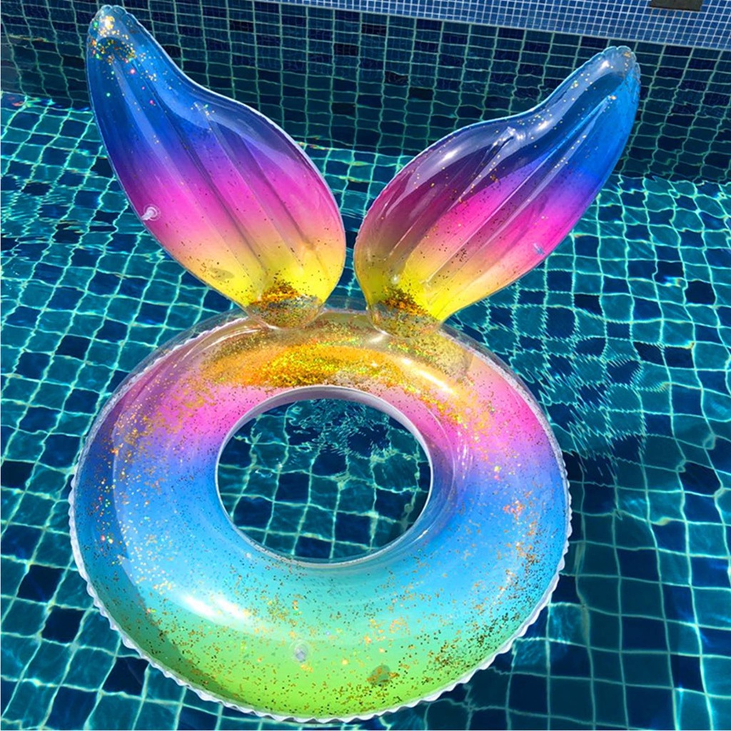 Nitrogen071 Vòng bơi Lấp lánh Sequins Cầu vồng Gradient Wings Bữa tiệc mùa hè Trẻ em Bể bơi Phao bơi