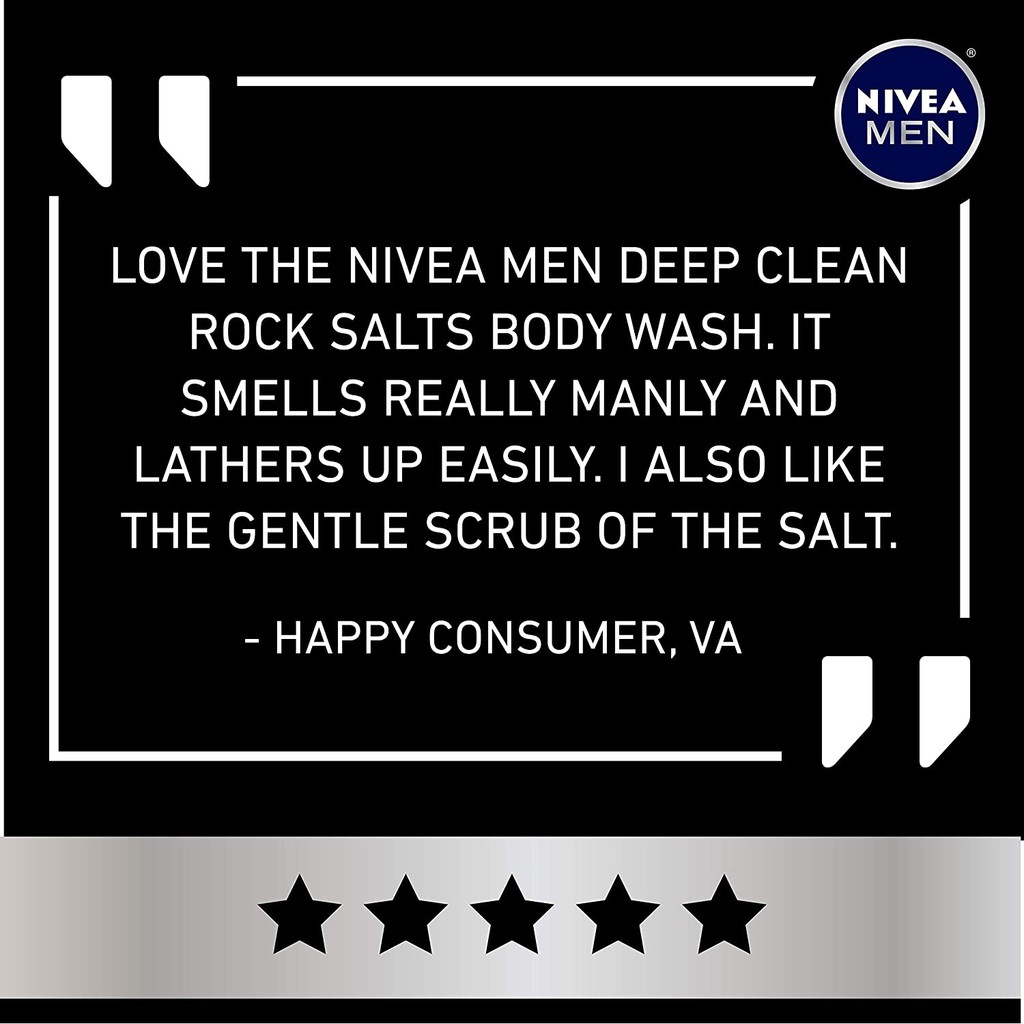 Sữa tắm nam giúp tẩy tế bào chết NIVEA Men Deep Rock Salts Body Wash 500ml (Mỹ)