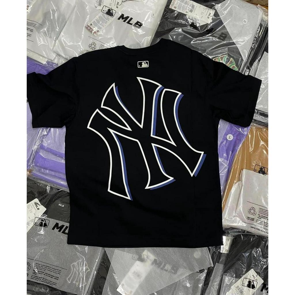 Áo thun MLB unisex cổ tròn tay ngắn Basic Mega Logo Overfit chất liệu thoáng mát cao cấp