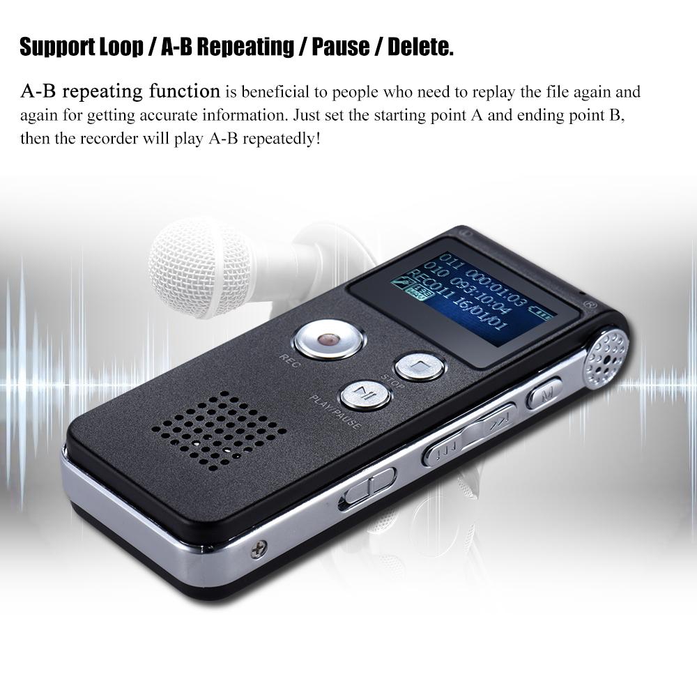 Situ Audio Recorder SK-012 8GB Smart Voice Audio Dictaphone MP3 Music Player Sound Recording Long Record Time about 280 hours Powerful magnet Clip LED Light