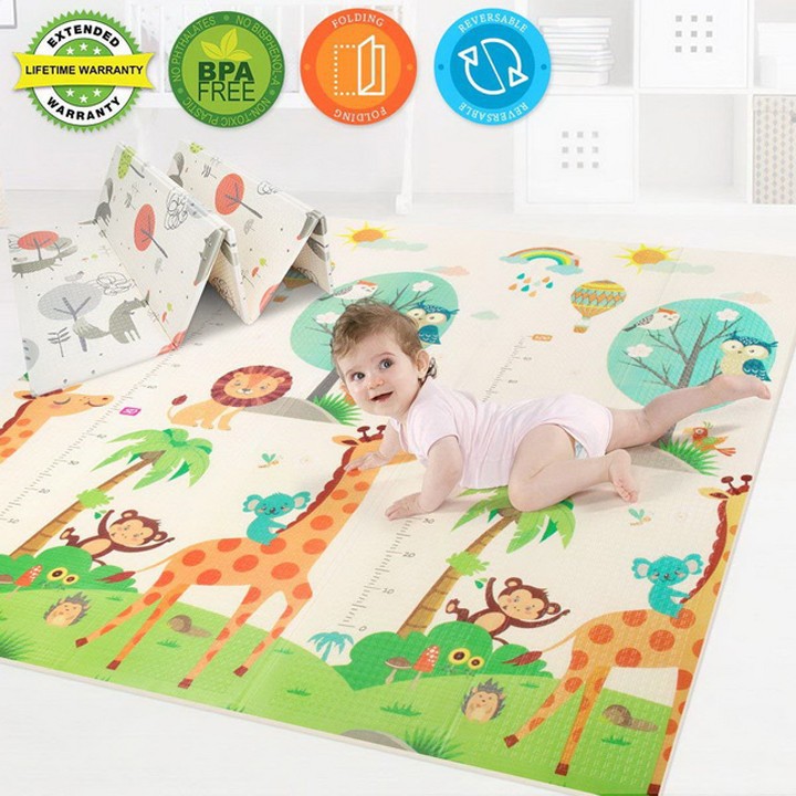 Thảm xốp xpe phủ silicon, 1,8x2m. Thảm nằm chơi cho bé. Thảm xpe hàn quốc