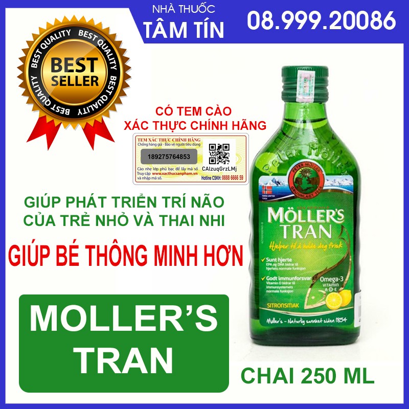 ✔️️️(Chính hãng ) Dầu Gan Cá Tuyết Omega 3+DHA Moller'Tran Hương Chanh