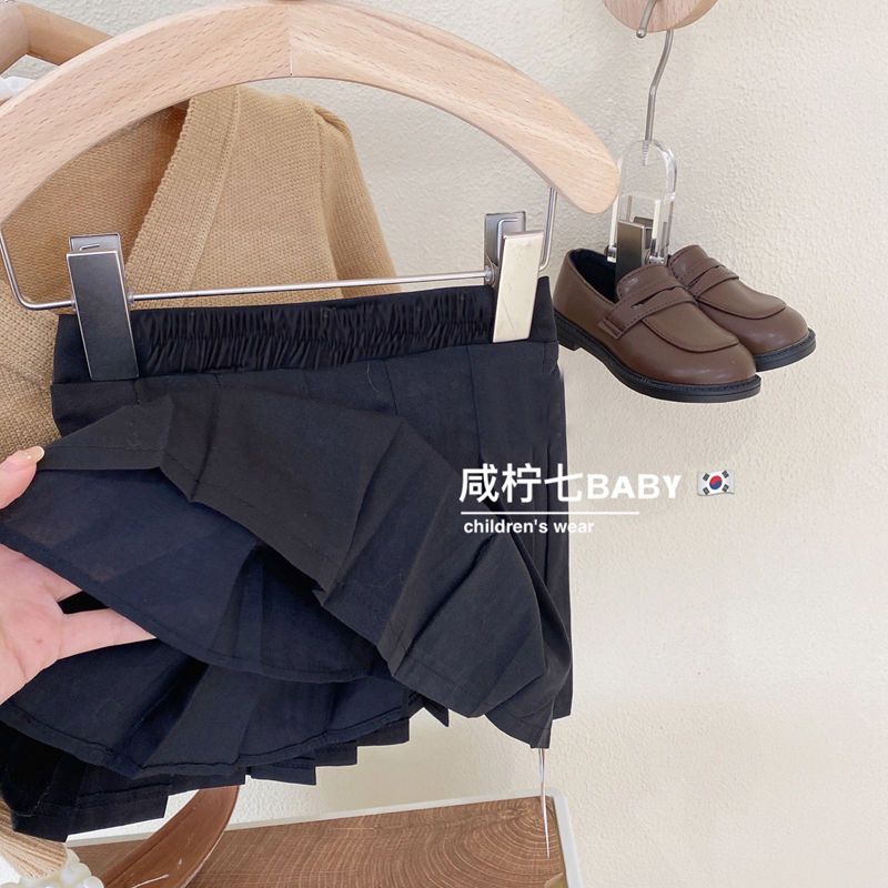 Bộ Áo Khoác Cardigan Dài Tay + Chân Váy Xếp Ly 5 Món Phong Cách Phương Tây Thời Trang Xuân Thu Cho Bé Gái