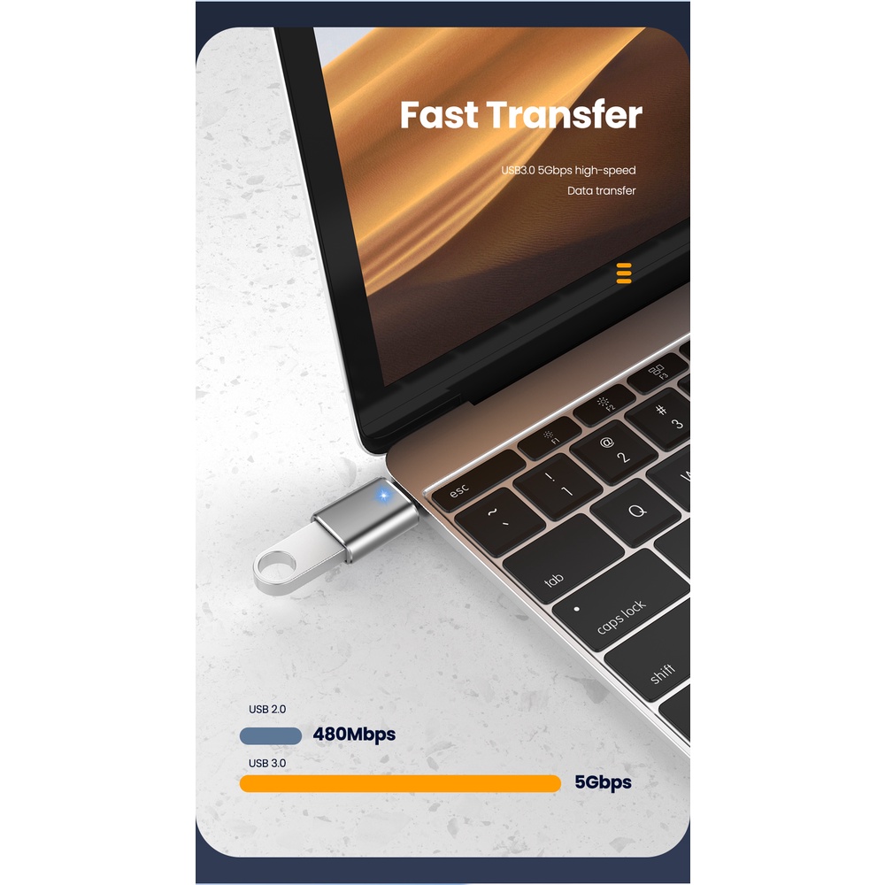 Đầu Chuyển Đổi USB 3.0 Type C OTG Đực Sang USB Cái Cho Huawei Samsung MacBook