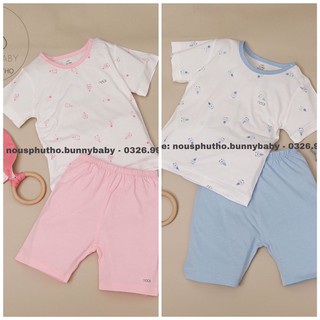 Bộ Quần Áo Nous cộc cài vai hoạ tiết Mẫu hè 2021 (Size Từ 12-18Tháng Đến 18-24 Tháng)