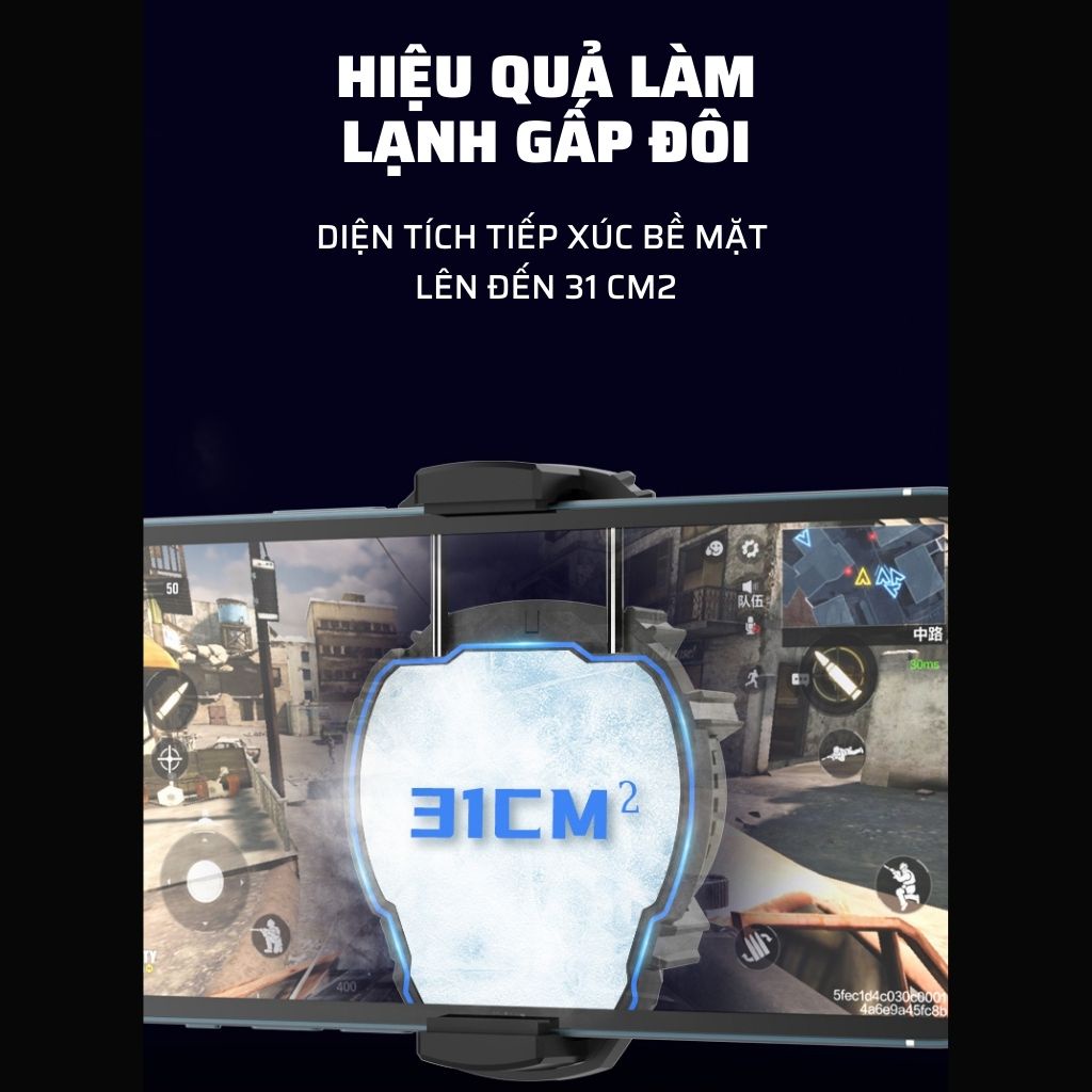 MEMO DL07 | Quạt tản nhiệt sò lạnh cho điện thoại, Màn hình LED hiển thị nhiệt độ, LED RGB, Tặng kèm bao tay chơi game