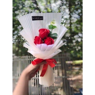 Bó hoa hồng sáp 3 bông