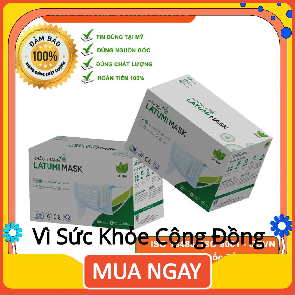 [Combo 2 Hộp] Khẩu Trang Y Tế Cao Cấp 4 Lớp Vải 3d Thông Thường Hộp 50 Cái Đạt Chuẩn Hàn Quốc nino.shop06 | BigBuy360 - bigbuy360.vn