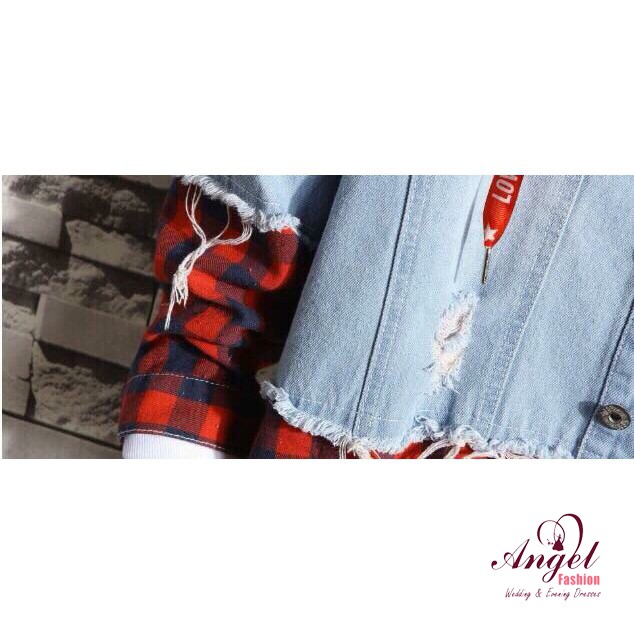 [Freeship] Áo khoác jean nam nữ thời trang Noble cao cấp caro BTS95 ( có ảnh thật )