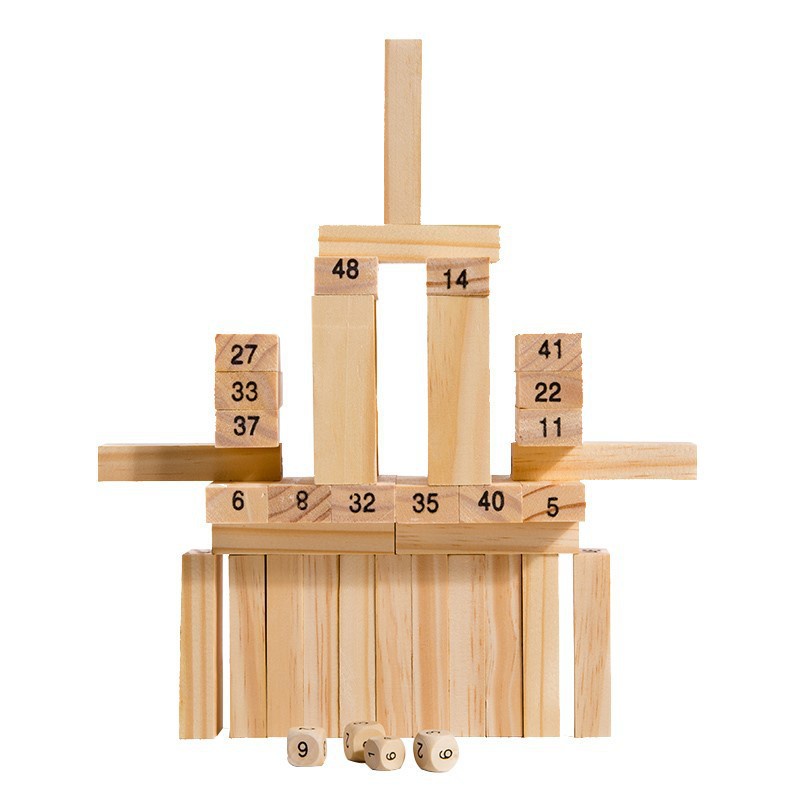 Đồ chơi rút gỗ Tomcity kích thước 18cm 54 thanh dành cho bạn nhỏ và gia đình