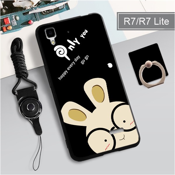 Ốp silicon Mềm Có Vòng Nhẫn Và Giá Đỡ Tiện Dụng Cho OPPO R7 Lite / R7