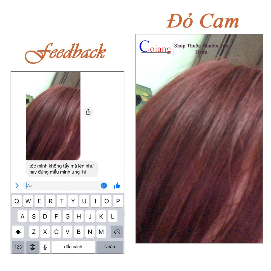 Thuốc nhuộm tóc màu ĐỎ CAM - ORANGE RED cần dùng thuốc tẩy tóc Chenglovehairs, Chenglovehair
