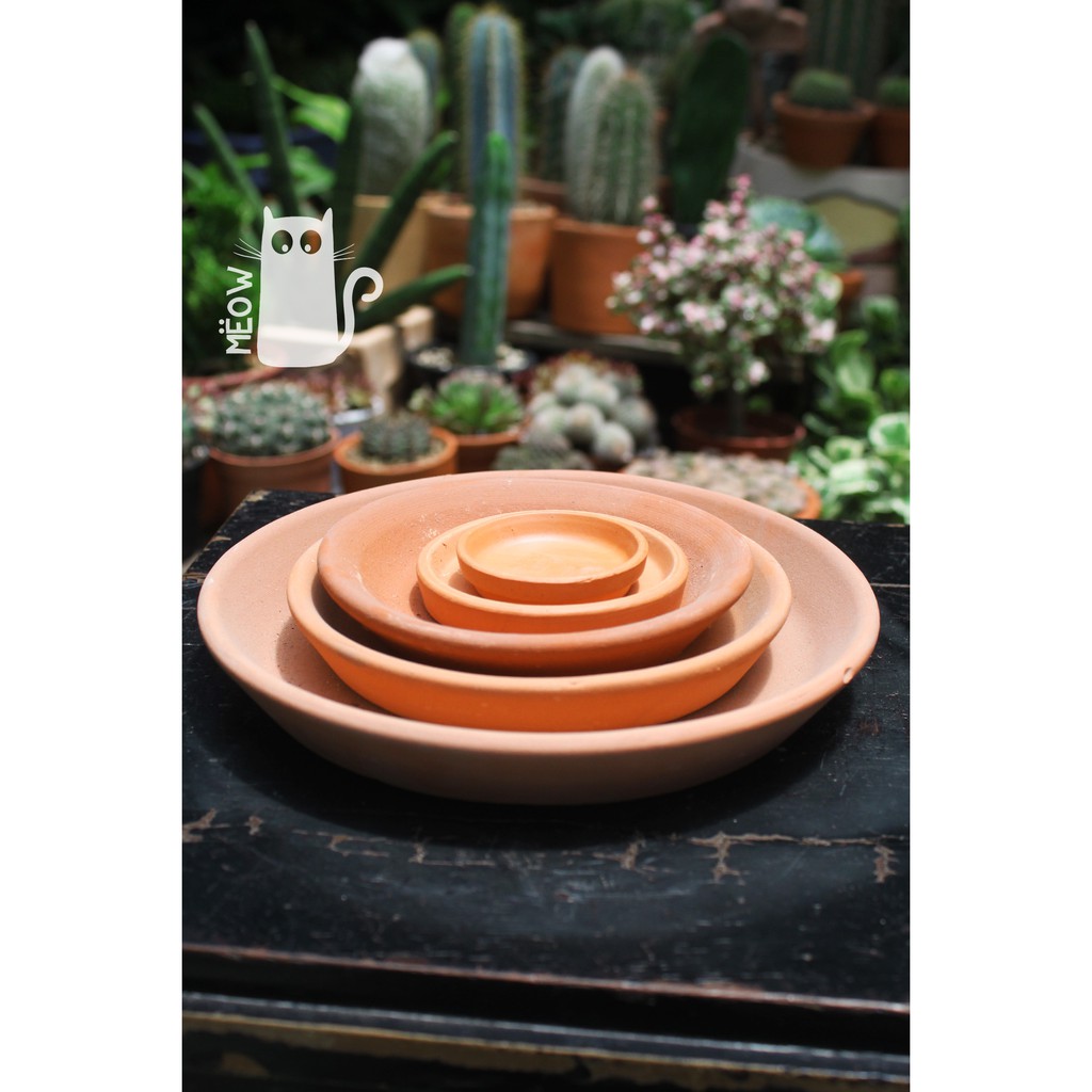 Dĩa lót chậu đất nung nhiều size