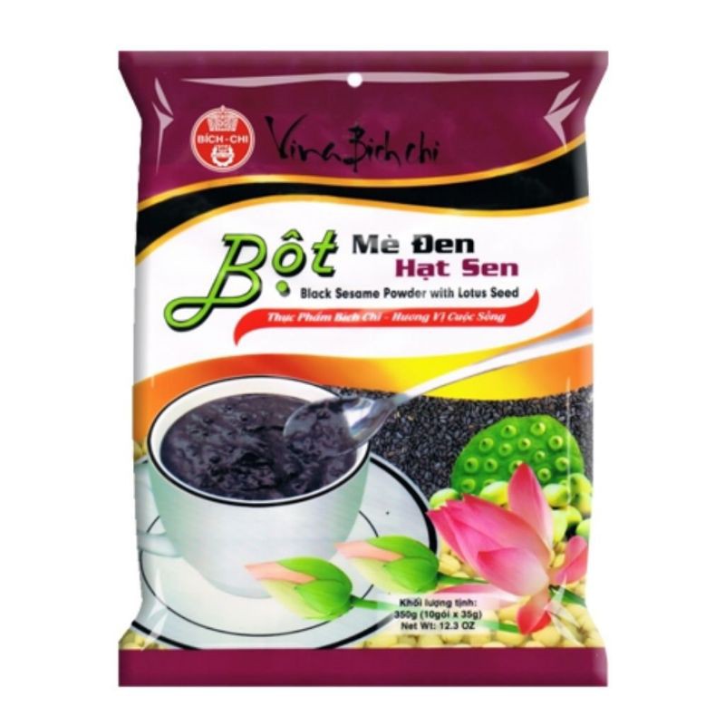 Bột mè đen hạt sen Bích Chi 350gr hương vị thơm ngon nguyên chât