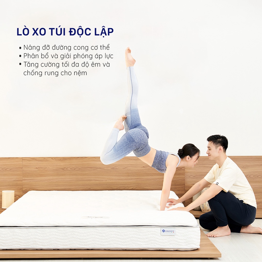 Nệm lò xo túi độc lập Amando Verona 23cm tại Vua Nệm - Cho giấc ngủ cân bằng, trọn vẹn và thư thái.