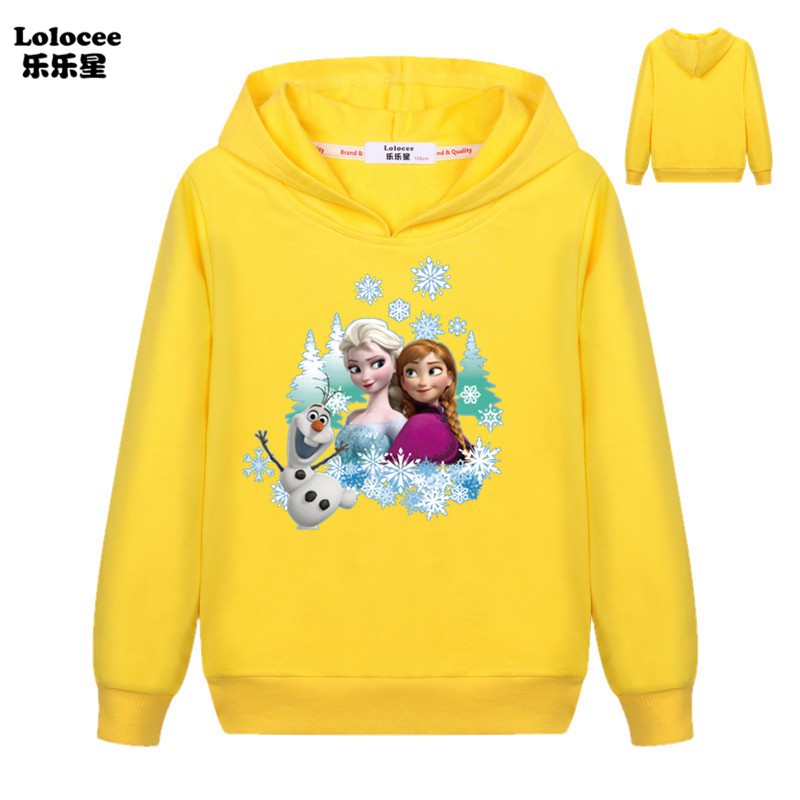 Áo Hoodie In Hình Công Chúa Anna Và Elsa Dễ Thương Cho Bé Gái