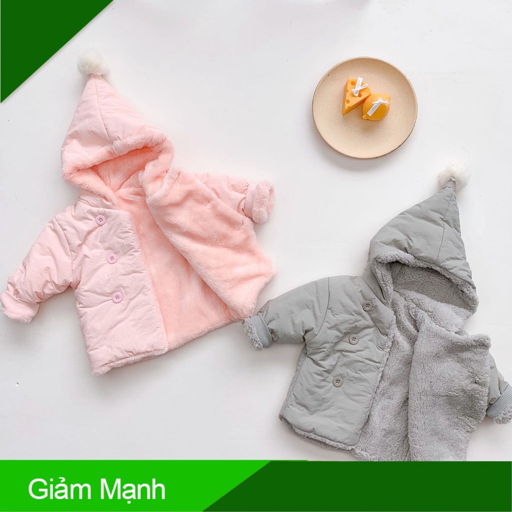(Giảm Mạnh) Áo khoác tay dài có mũ thiết kế giữ ấm dành cho bé