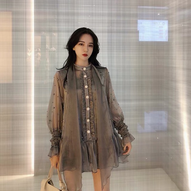 Váy Voan Nhũ kim tuyến Style Hàn cực chất