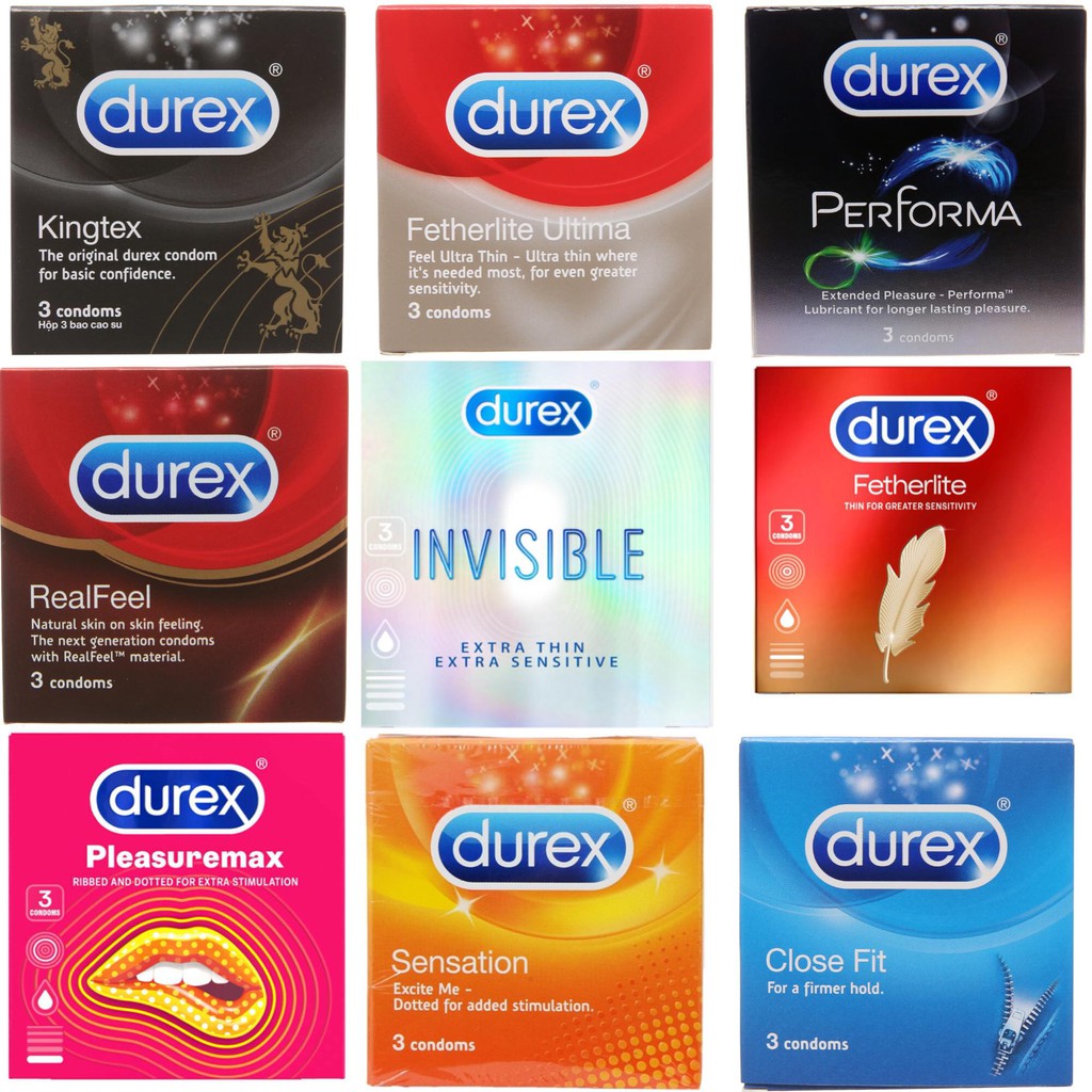 (Che tên sản phẩm) Bao Cao Su Durex Hộp 3 Cái