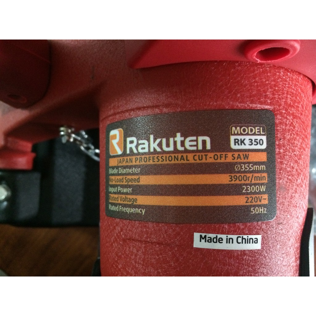 Máy cắt sắt 355mm Rakuten RK-350 dây đồng (Tặng đá cắt cao cấp)