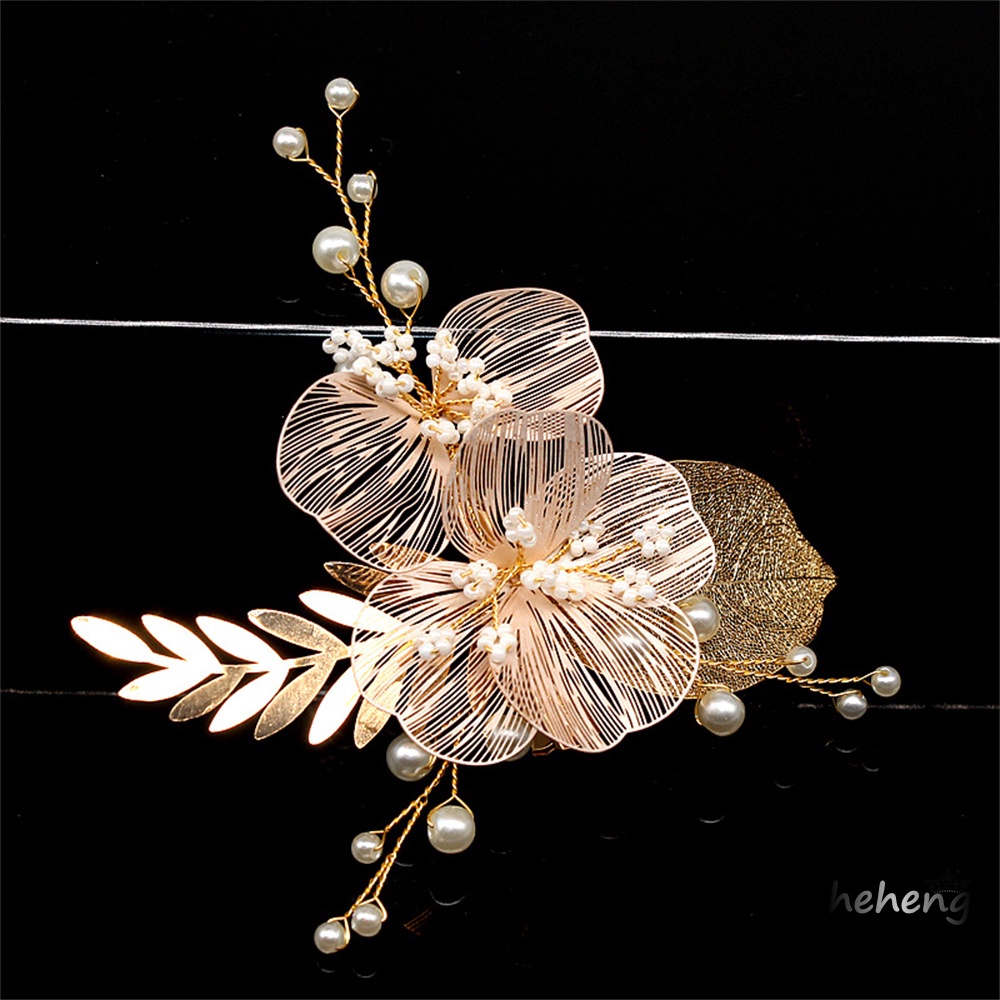 Kẹp Tóc Hình Cánh Hoa Màu Vàng Hợp Kim Chống Trượt Thời Trang Cho Nữ