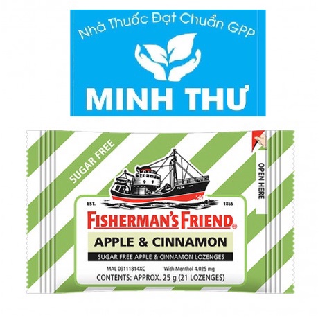 ✅ Kẹo ngậm con tàu Fisherman's Friend gói 25g 5 vị: Apple & Cinnamon, Mandarin, Mint, Cherry, Citrus