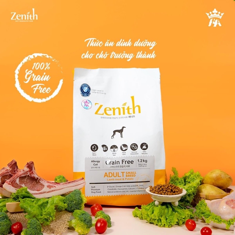 THỨC ĂN HẠT MỀM CHO CHÓ LỚN ZENITH 1.2KG