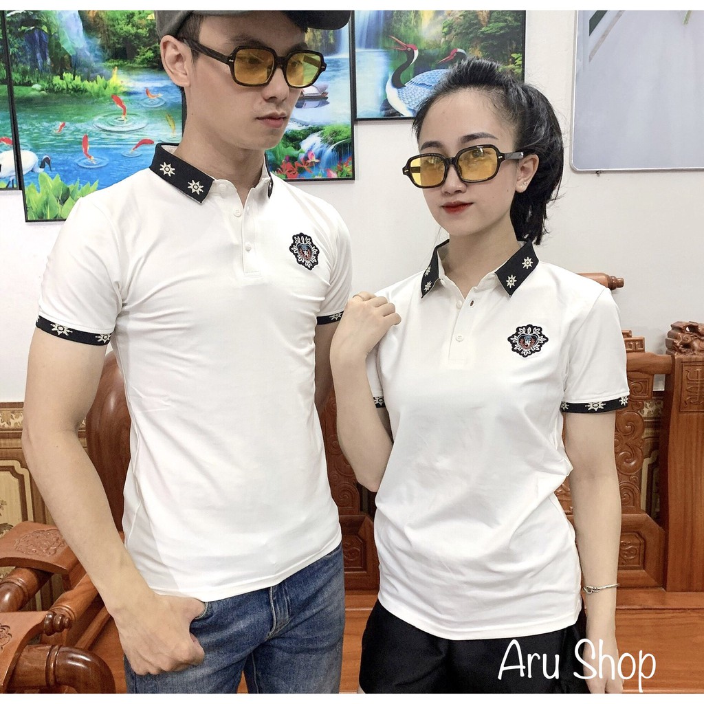 Áo polo đôi nam nữ, áo polo nam, áo polo nữ hàng cotton đẹp mịn