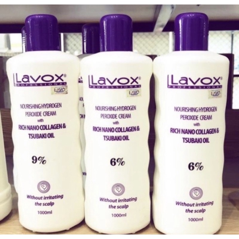 oxy Lavox hỗ trợ nhuộm tóc, oxy collagen siêu dưỡng, 3%, 6%, 9%, 12%_1000ml