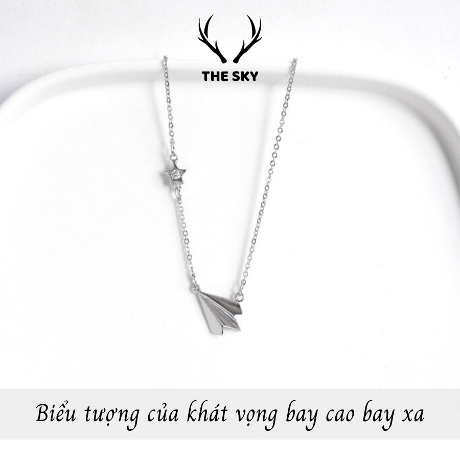 Dây chuyền bạc DC1017 dạng sợi mảnh kèm mặt hình Máy Bay thiết kế cá tính trẻ trung cho nữ