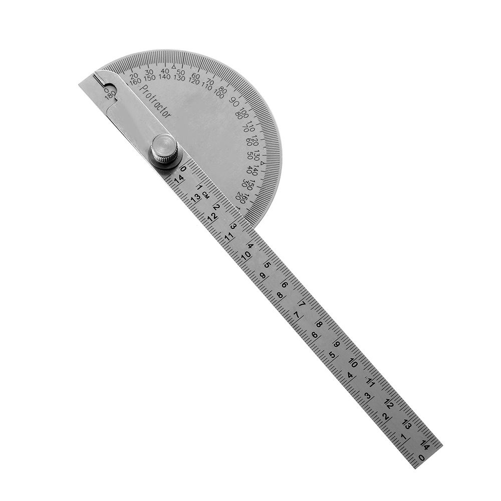 Thước Đo Góc 180 Độ Bằng Thép Không Gỉ 14.5cm Tiện Dụng