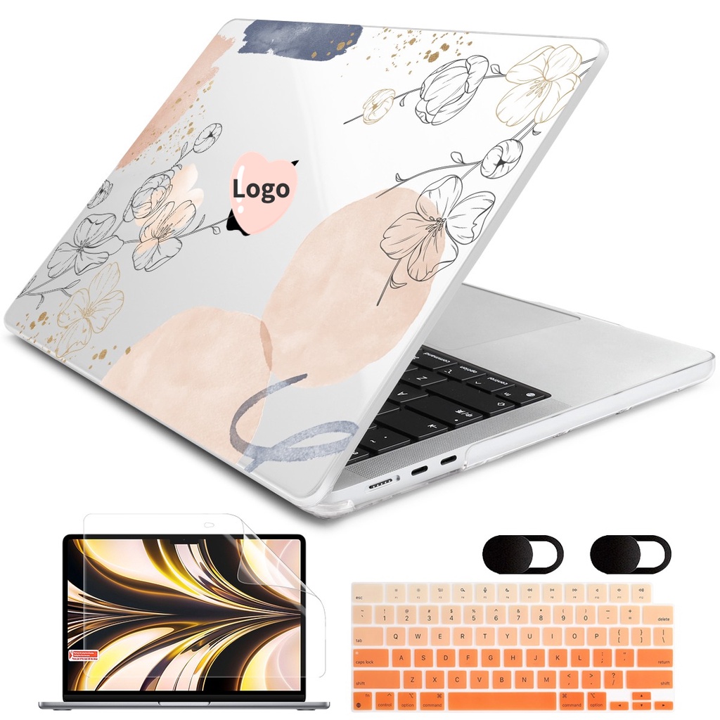 Ốp Máy Tính Bảng Cứng Trong Suốt Cho MacBook Pro Air M2 M1 2020 A2681A2338 A2337 A2179 Retina Pro14 / 16inch M1 2021 A2442 + Miếng Dán Ống Kính + Bàn Phím