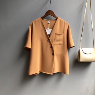 Áo kiểu cúc chéo hàng thiết kế