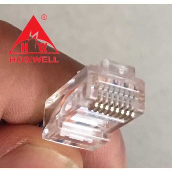 Đầu mạng Hosiwell RJ45 8P8C Cat 5 sợi mềm