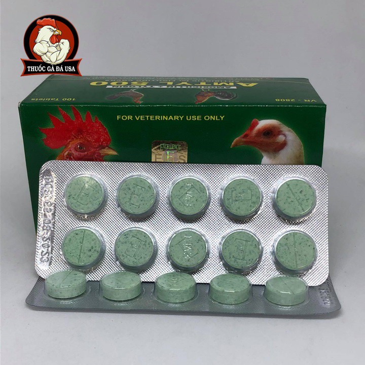 AMTYL 500 CHO GÀ ĐÁ - HỘP X 100 Viên Và Lẻ