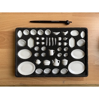 Set 05: bộ chén dĩa trắng 46 cái