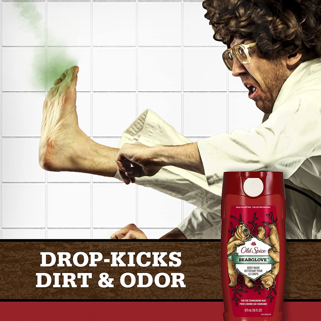 Sữa tắm gel nam Old Spice Wild Collection Bearglove Men's Body Wash 473ml (Mỹ)