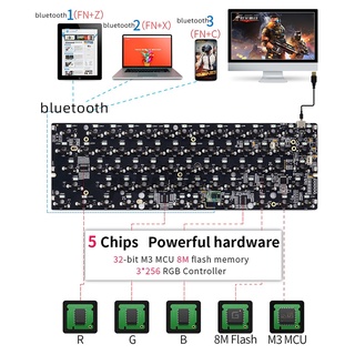 Bàn Phím Bluetooth Không Dây 60% Rgb