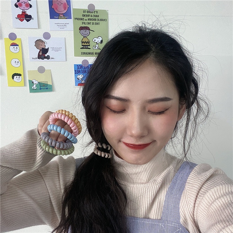 Dây Buộc Tóc Co Giãn Màu Trơn Không Để Lại Dấu Vết Dành Cho Nữ