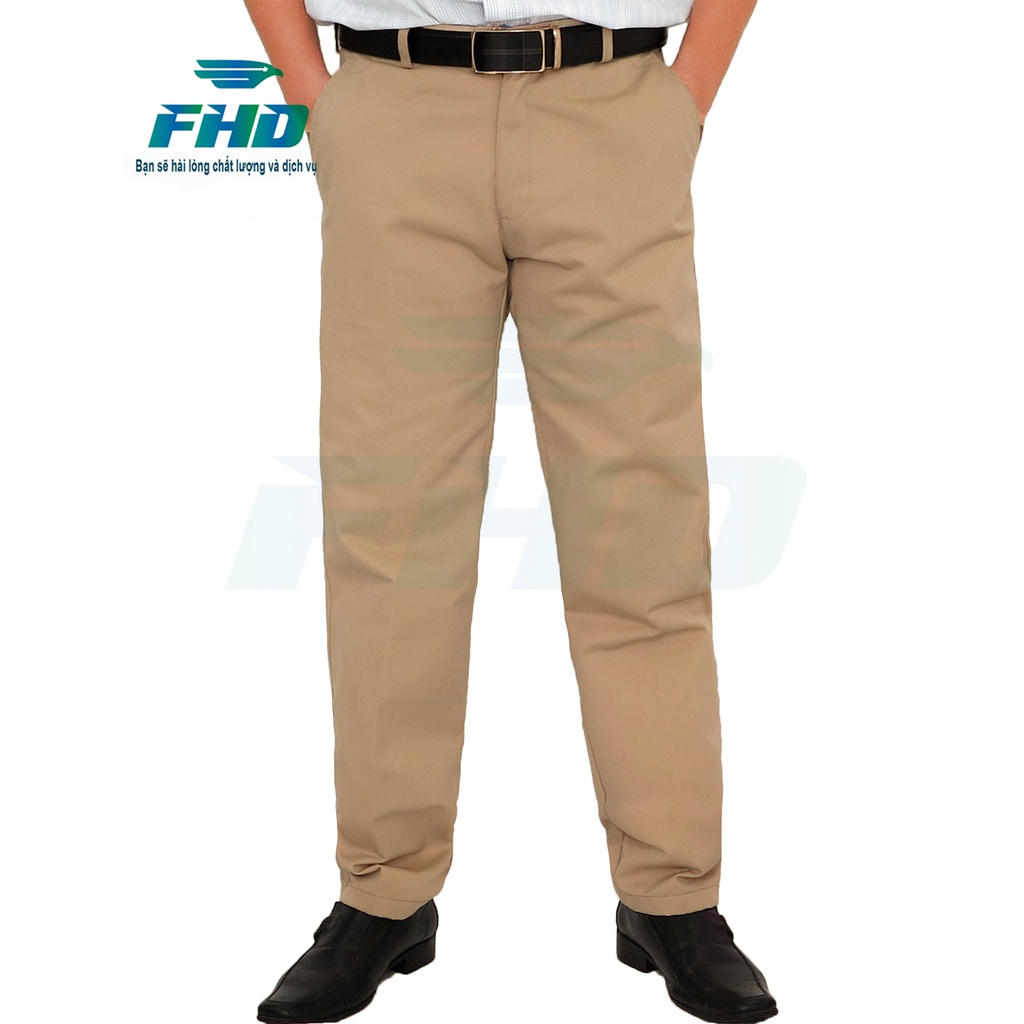 Quần dài kaki trung niên nam chất vải kaki dày, đường may tỉ mỉ bền màu form chuẩn màu sắc nhã nhặn FHDQ001
