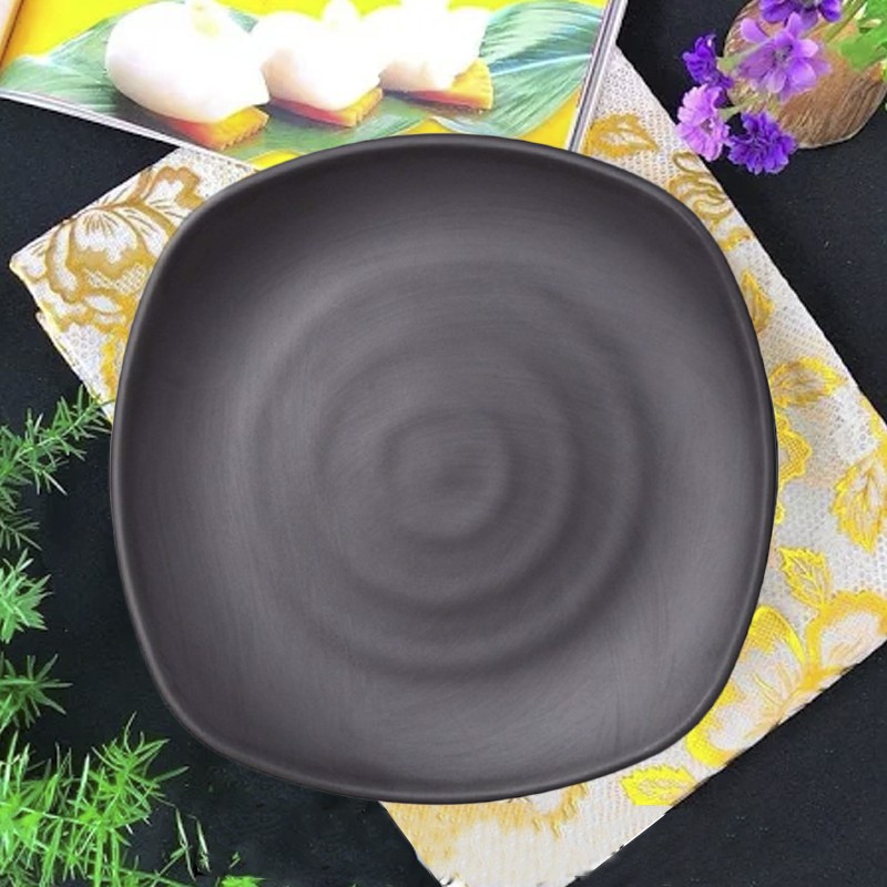 Dĩa melamin KORMEL 223x223mm màu đen