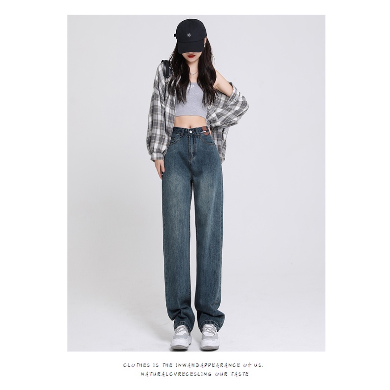 [ ORN87] QUẦN JEANS ỐNG RỘNG NỮ LƯNG CAO MẠC DA MẠC ĐEN XANH ĐẬM LAI CUỐN SIÊU NGẦU BÁ CHÁY XỊN SÒ HADI